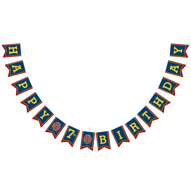 Bannière À Fanions Chevalier médiéval Joyeux anniversaire enfants beu (Tout)