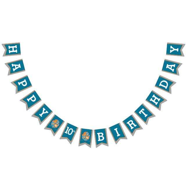 Bannière À Fanions Chevaliers médiéval Joyeux anniversaire 10ème gris (Tout)