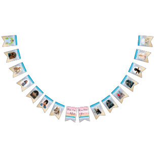 Bannière À Fanions Chic Blush Pink Sunset Beach Mariage