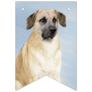 Bannière À Fanions Chinook (Oreilles Laissées) Peinture - Art Chien o