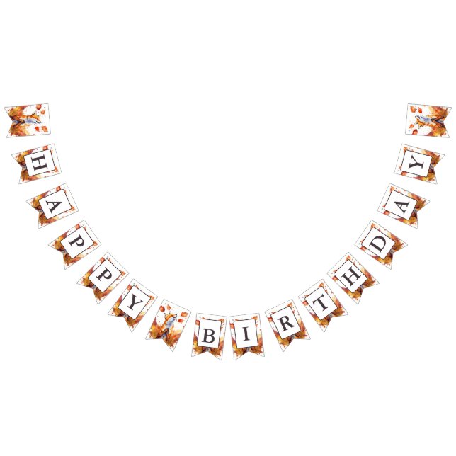 Bannière À Fanions Chute Vibes Aquarelle Fox - Anniversaire (Tout)