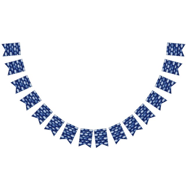 Bannière À Fanions Citrouille bleu et blanc d'Halloween (Tout)