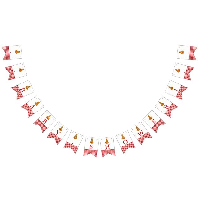 Bannière À Fanions Citrouille Owl & En vichy Baby shower (Tout)