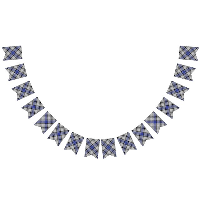 Bannière À Fanions Clan tartan blanc et bleu de Hannay (Tout)