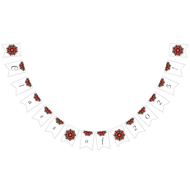 Bannière À Fanions Classe de 2025 ! Mandala en rouge (Tout)