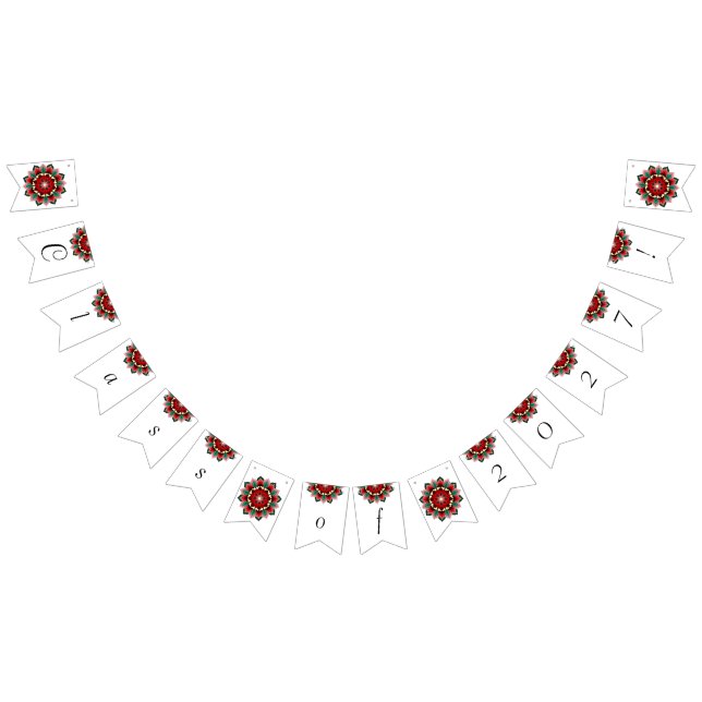 Bannière À Fanions Classe de 2027 ! Mandala en rouge (Tout)