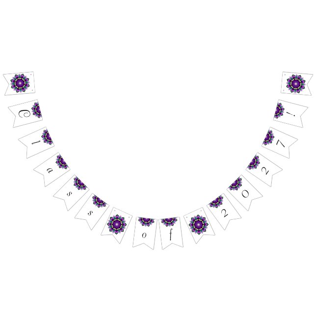 Bannière À Fanions Classe de 2027 ! Mandala en violet (Tout)