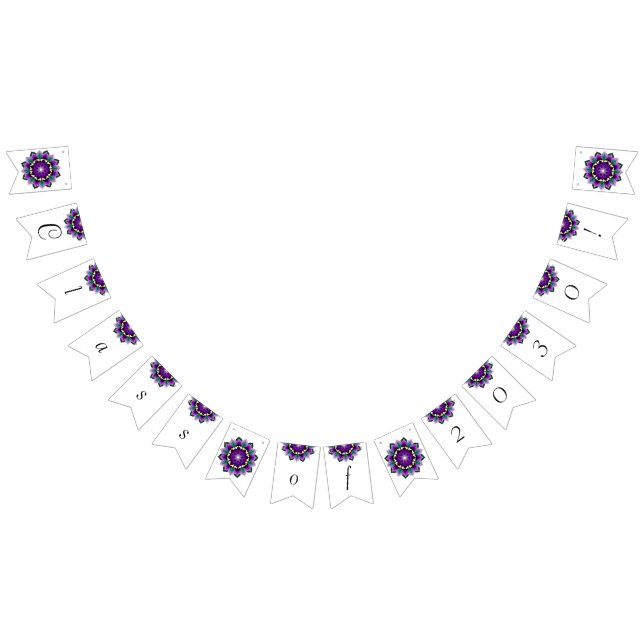 Bannière À Fanions Classe de 2030 ! Mandala en violet (Tout)