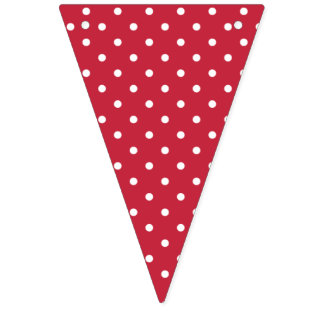 Bannière À Fanions Classic Polka Dot White - Cherry Red