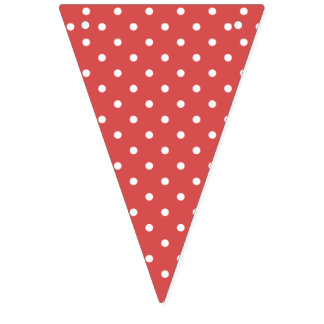 Bannière À Fanions Classic Polka Dot White - Coral Red