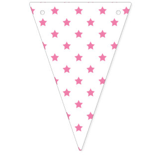 Bannière À Fanions Classic Stars Fuchsia Pink - White