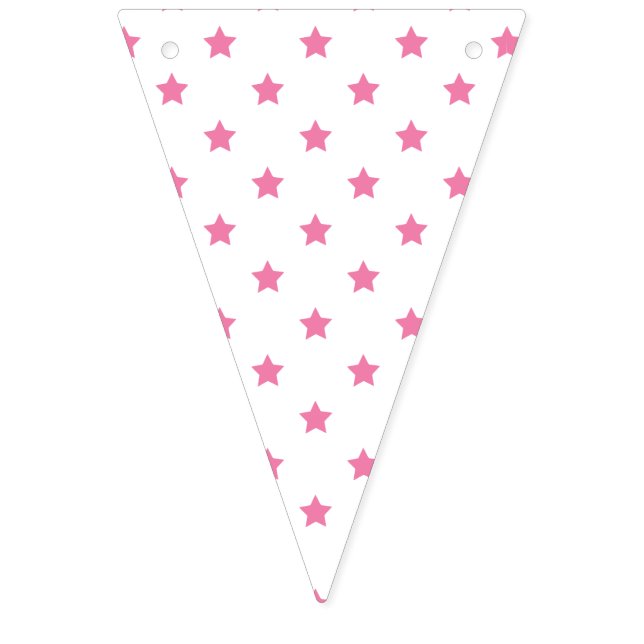 Bannière À Fanions Classic Stars Fuchsia Pink - White (Premier drapeau)