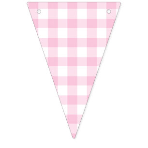Bannière À Fanions Classique En vichy rose clair