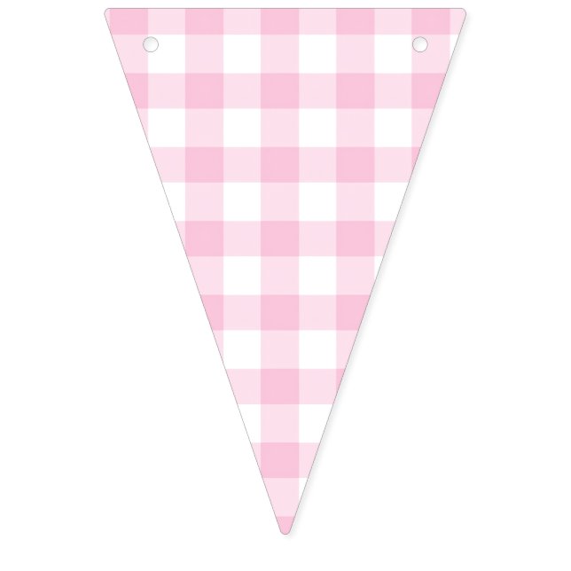 Bannière À Fanions Classique En vichy rose clair (Premier drapeau)