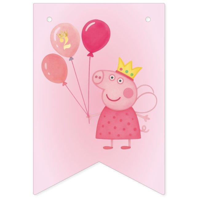 Bannière À Fanions Cochon Peppa  (Premier drapeau)