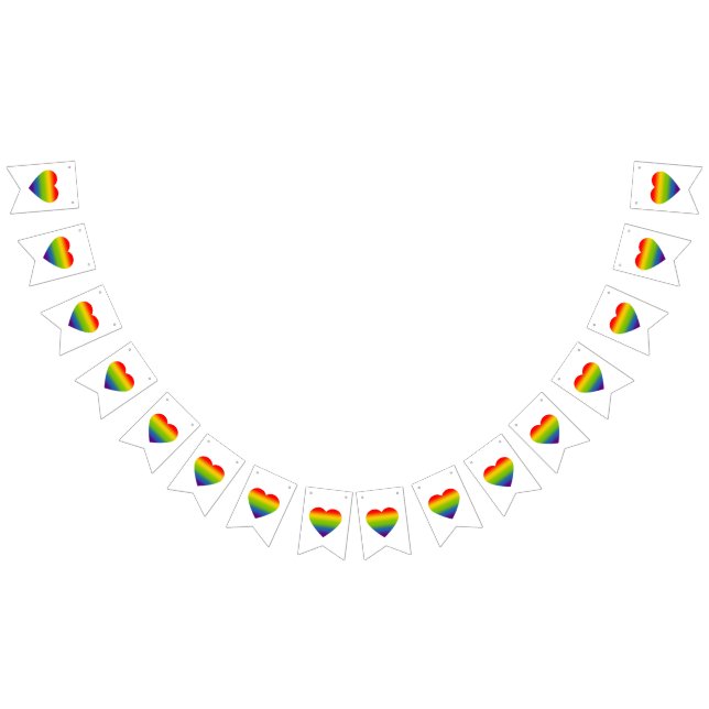 Bannière À Fanions Cœur Arc-en-ciel (Tout)