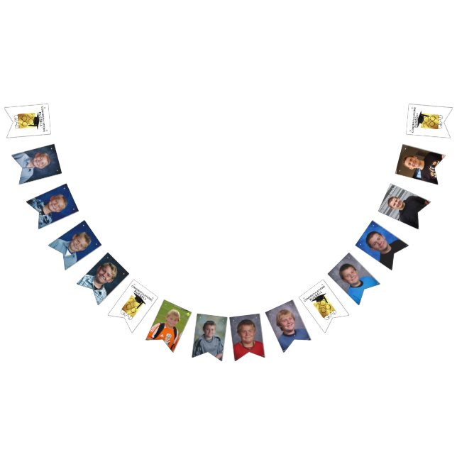 Bannière À Fanions Collage de photos CLASSE DE Black Gold Graduation (Tout)