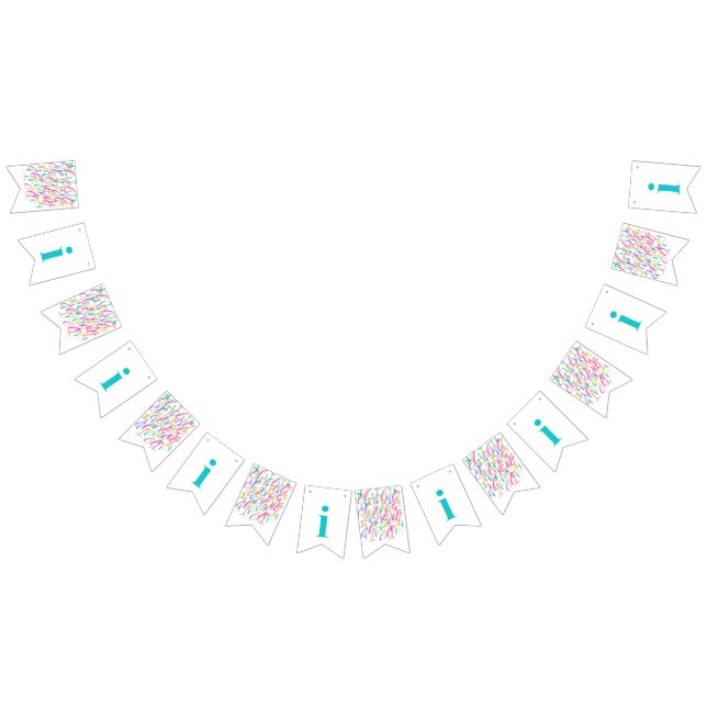Bannière À Fanions Confettis de lettres "I" (Tout)