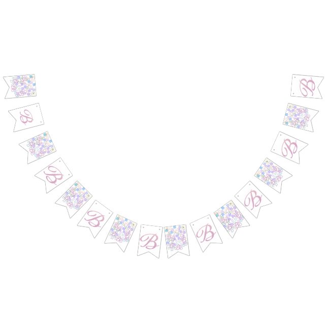 Bannière À Fanions Confettis en forme de lettre "B" (Tout)