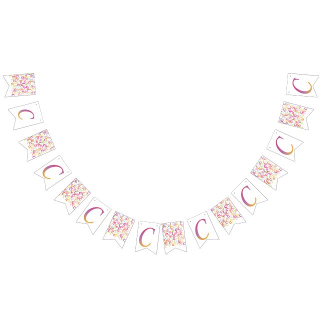 Bannière À Fanions Confettis en forme de lettre "C" (Tout)