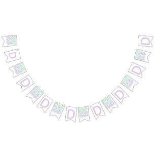 Bannière À Fanions Confettis en forme de lettre "D"