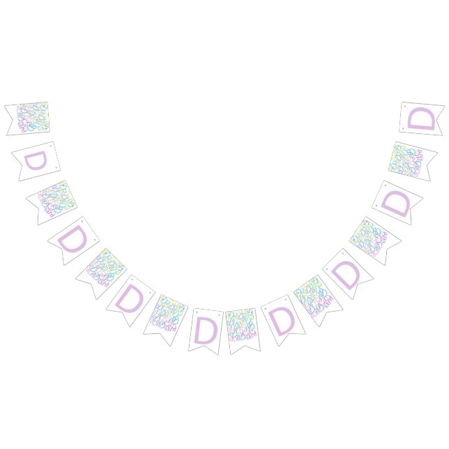 Bannière À Fanions Confettis en forme de lettre "D" (Tout)