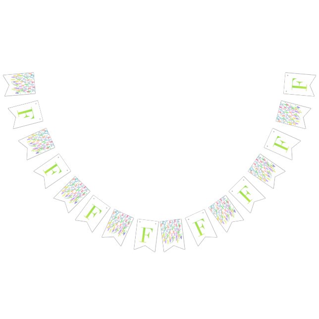 Bannière À Fanions Confettis en forme de lettre "F" (Tout)