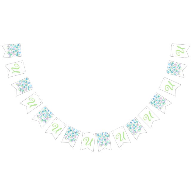 Bannière À Fanions Confettis en forme de lettre "U" (Tout)