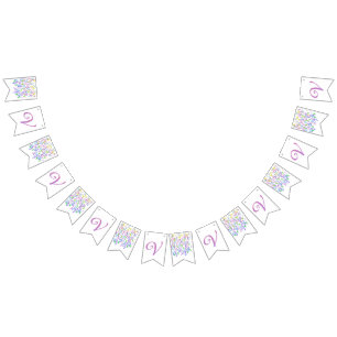 Bannière À Fanions Confettis en forme de lettre "V"