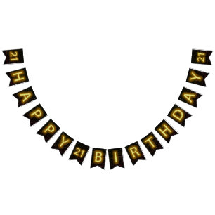 Bannière À Fanions Connexion Neon Brick pour 21e anniversaire