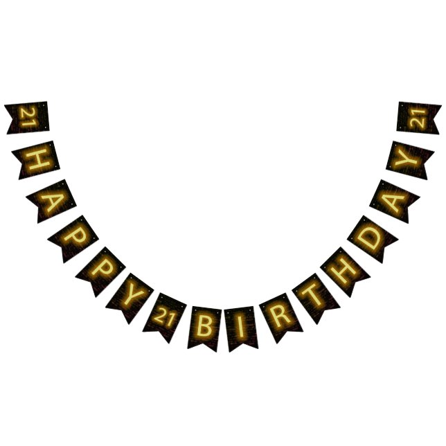 Bannière À Fanions Connexion Neon Brick pour 21e anniversaire (Tout)