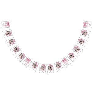 Bannière À Fanions Coquette rose étincelle 1ère