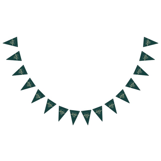 Bannière À Fanions Cortège de mariage vert émeraude  (Tout)