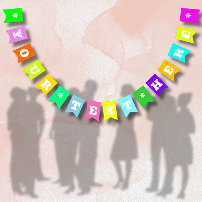 Bannière À Fanions Couleur Uni Neon Mix | Sur mesure (Créateur téléchargé)