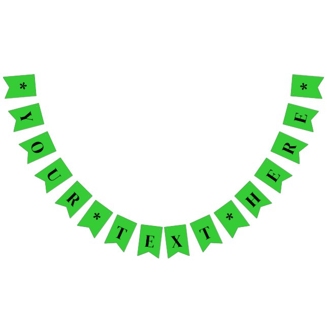 Bannière À Fanions Couleur Uni Vert Lime Néon | Sur mesure (Tout)