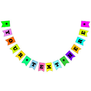 Bannière À Fanions Couleur unie Neon Mix Sur mesure