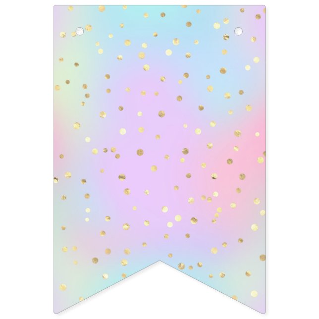 Bannière À Fanions Couleurs pastel bleu rose violet petit doré clair (Premier drapeau)