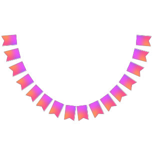 Bannière À Fanions Couleurs tropicales orange, rose, violet