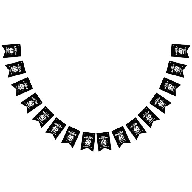 Bannière À Fanions Couples mariés 40 ans drôle 40e anniversaire (Tout)