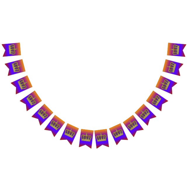 Bannière À Fanions Couronne d'or - luxe royal 4 (Tout)