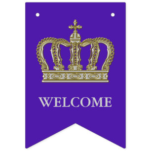Bannière À Fanions Couronne royale d'or III + votre backgr. et idées