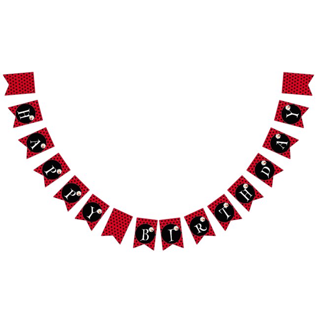 Bannière À Fanions Coute Polka point Ladybug Daisy Flower fête d'anni (Tout)