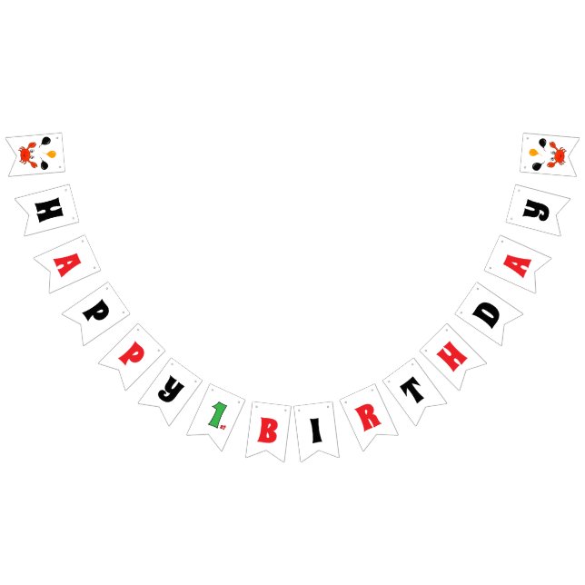 Bannière À Fanions Crabes rouges mignons (Tout)