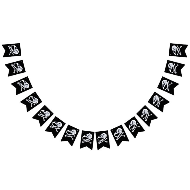 Bannière À Fanions Crâne de coq et os croisés (Tout)