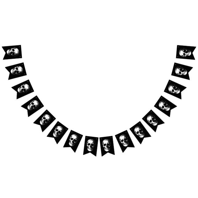 Bannière À Fanions Crâne Gothique Halloween Mariage Bunting (Tout)