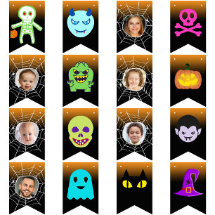 Bannière À Fanions Custom 6 Photo Halloween Party Happy Halloween fun