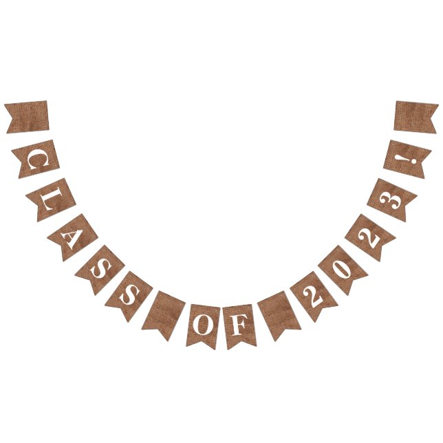 Bannière À Fanions Customizable CLASS OF 2023 on Simulated Burlap (Tout)