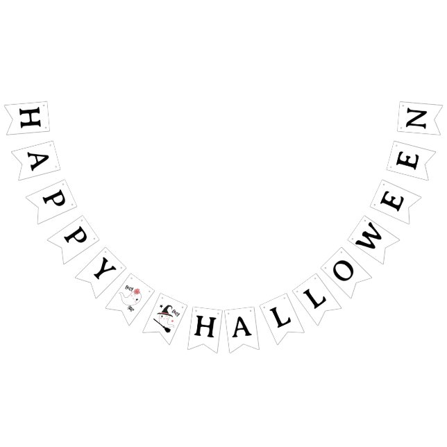 Bannière À Fanions Cute Boo Éffrayant Fantôme Halloween Fille Rose (Tout)