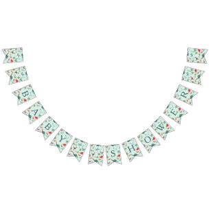 Bannière À Fanions Cute Dinosaur bleu garçon Baby shower motif