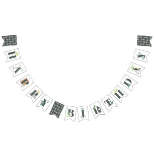 Bannière À Fanions Cute Dinosaur Jungle Aquarelle garçon Joyeux anniv